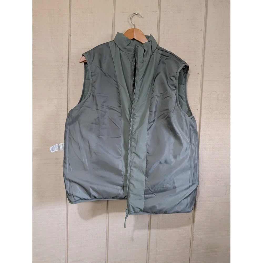 Banana Republic Mens Performance Vest Green Clay Quilted Full‎ Zip Puffer Large